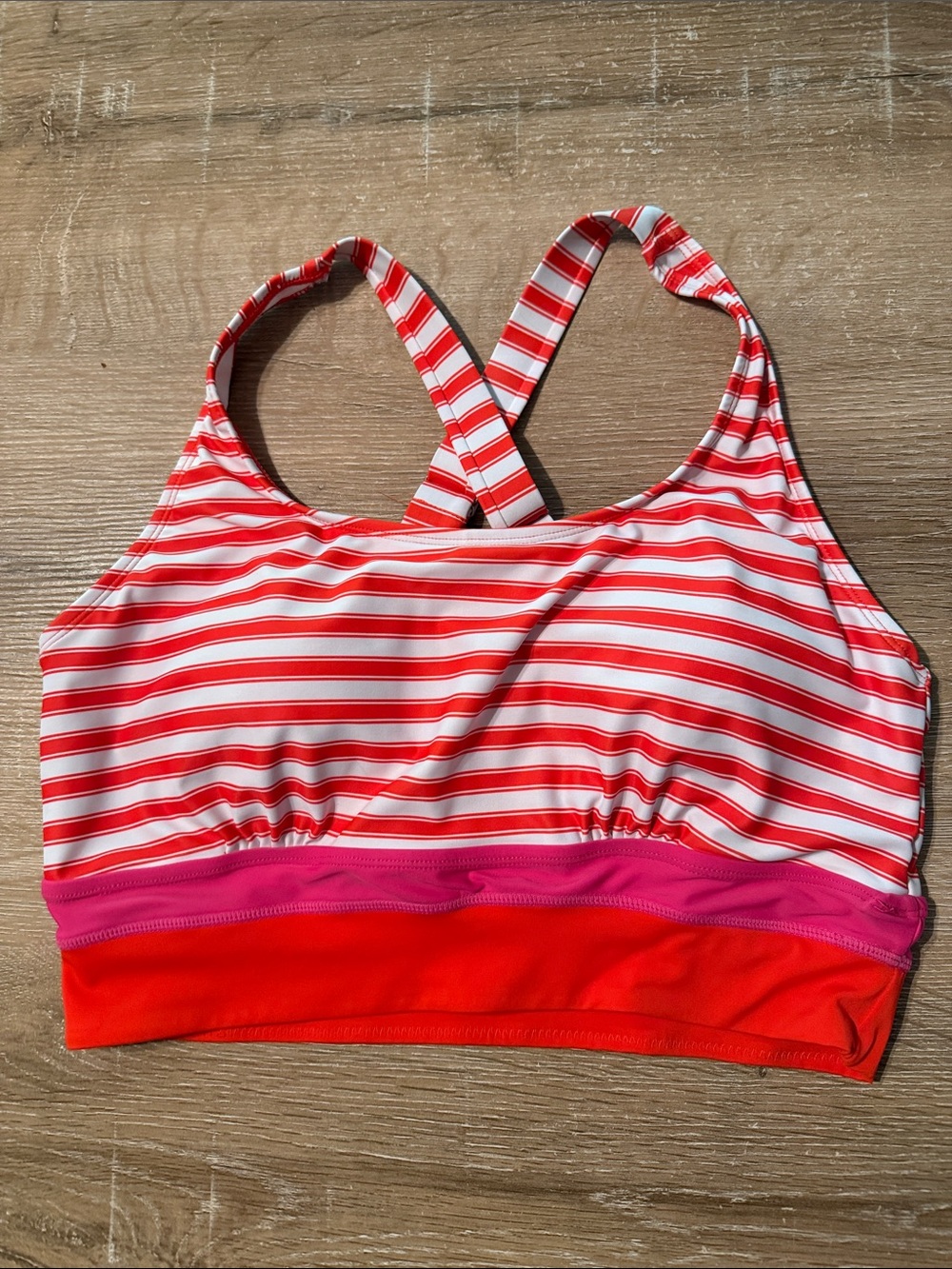 Dokotoo Striped Swimsuit Top size L